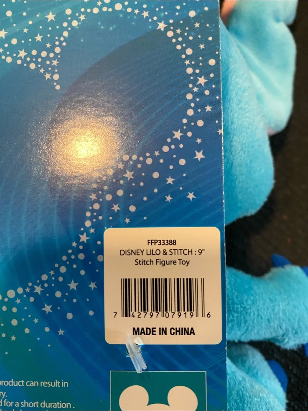 Disney Light Blue & Pink Stitch Plush with Squeak